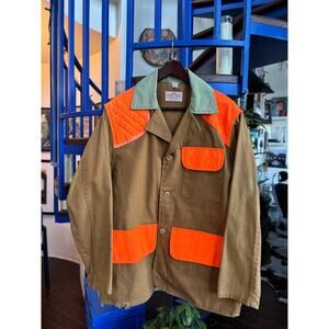 Saf-T-Bak Vintage Tan & Orange Hunting Jacket Size L